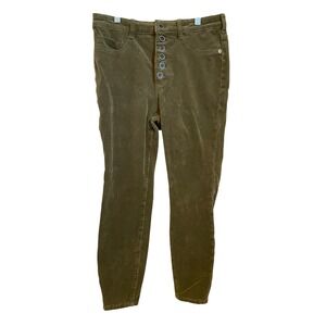 Pilcro Anthropologie High Rise Skinny Corduroy Pants Olive Green Size 29